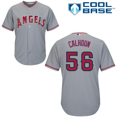 Angels #56 Kole Calhoun Grey Cool Base Stitched Youth MLB Jersey